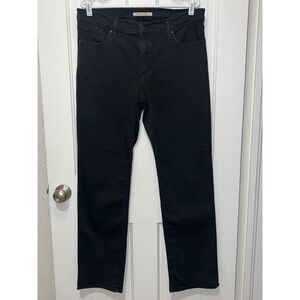 Levis 314 Shaping Straight Jeans Womens 32x32 Black Mid Rise Stretch Denim